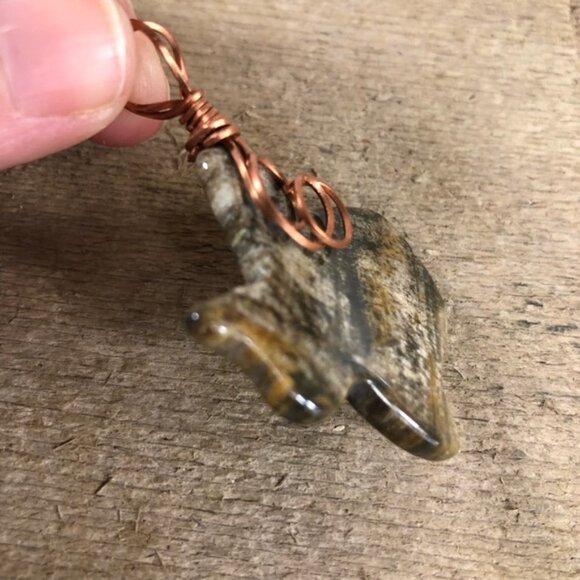 Petrified Wood Texas Necklace Pendant - Picture 2 of 4